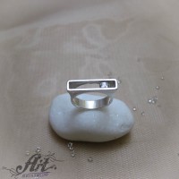 Сребърен дамски пръстен с циркони R-1062